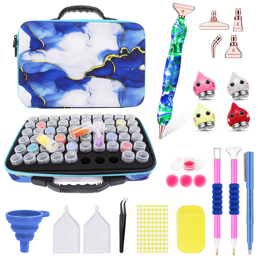 60-Container Diamond Painting Handbag with tools + FREE Canvas Holder Set