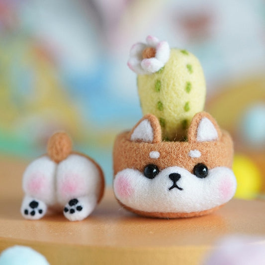Dog with Plant - DIY Felt Painting Kit