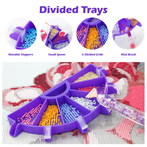 60-Container Diamond Painting Handbag with tools + FREE Canvas Holder Set