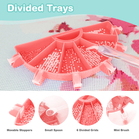 70-Container Diamond Painting Handbag with tools + FREE Canvas Holder Set