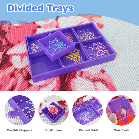 70-Container Diamond Painting Handbag with tools + FREE Canvas Holder Set