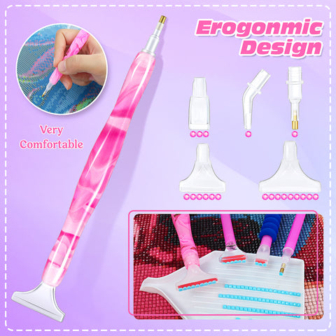 60-Container Diamond Painting Handbag with tools + FREE Keyring Set