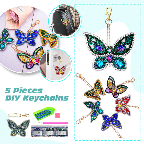 60-Container Diamond Painting Handbag with tools + FREE Keyring Set