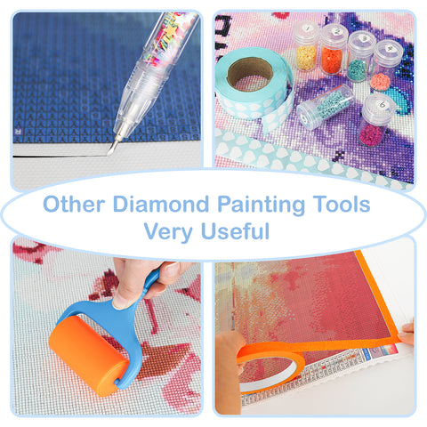 70-Container Diamond Painting Handbag with tools + FREE Canvas Holder Set