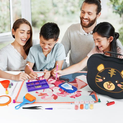 70-Container Diamond Painting Handbag with tools + FREE Canvas Holder Set