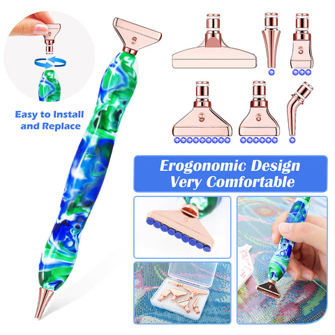 60-Container Diamond Painting Handbag with tools + FREE Canvas Holder Set
