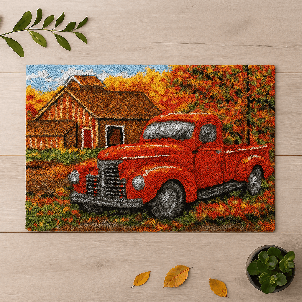 Oldies Car - (33x23in - 85x60cm) - DIY Latch Hook Kit