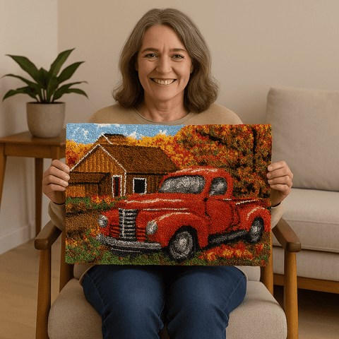 Oldies Car - (33x23in - 85x60cm) - DIY Latch Hook Kit