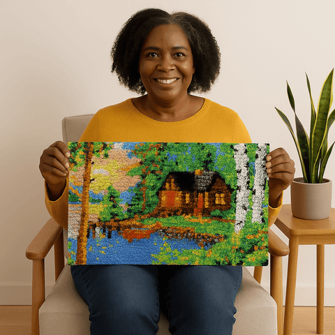 Peaceful Abode - (33x23in - 85x60cm) - DIY Latch Hook Kit