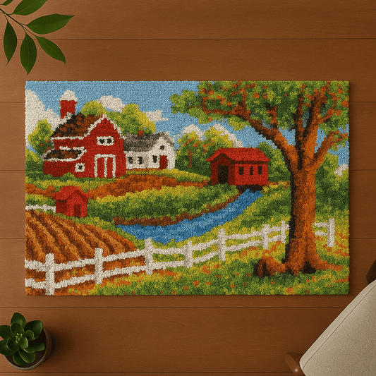 Peaceful Farm - (33x23in - 85x60cm) - DIY Latch Hook Kit
