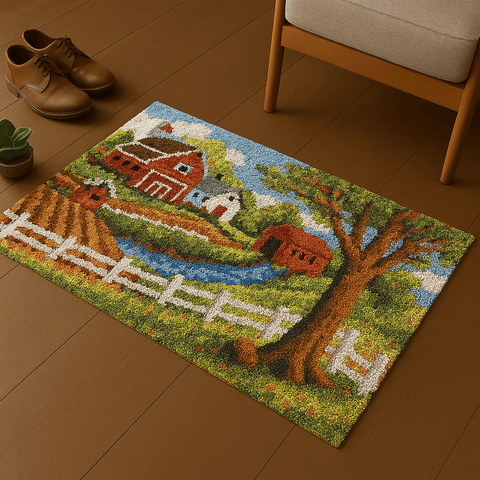 Peaceful Farm - (33x23in - 85x60cm) - DIY Latch Hook Kit