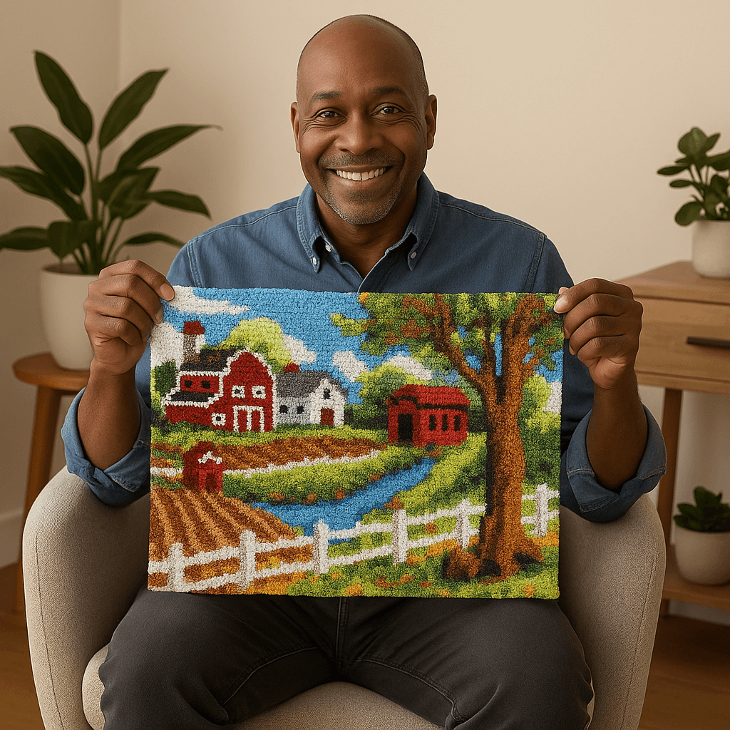 Peaceful Farm - (33x23in - 85x60cm) - DIY Latch Hook Kit