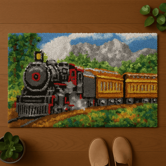Passenger Train - (33x23in - 85x60cm) - DIY Latch Hook Kit