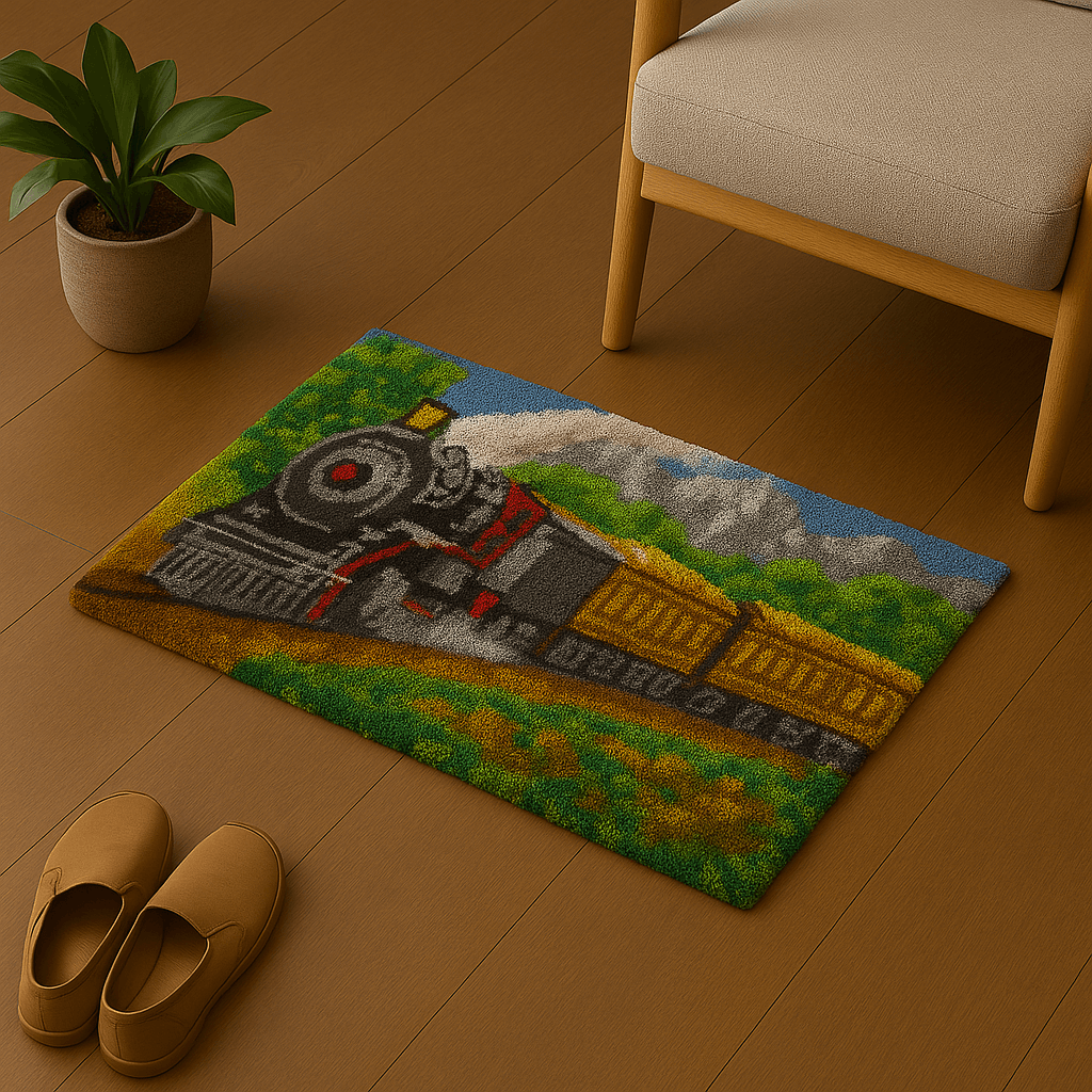 Passenger Train - (33x23in - 85x60cm) - DIY Latch Hook Kit
