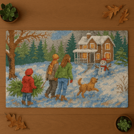 Home for Christmas - (33x23in - 85x60cm) - DIY Latch Hook Kit