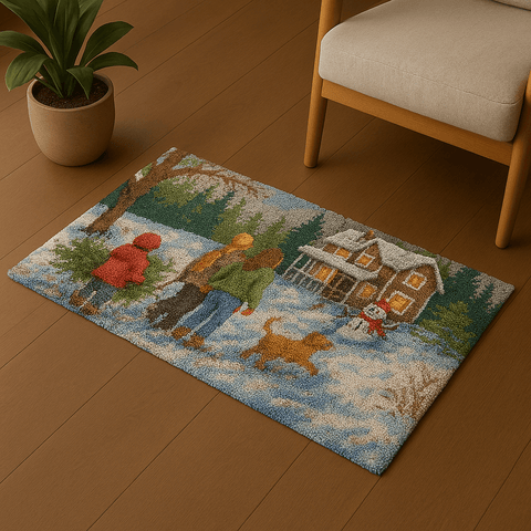 Home for Christmas - (33x23in - 85x60cm) - DIY Latch Hook Kit