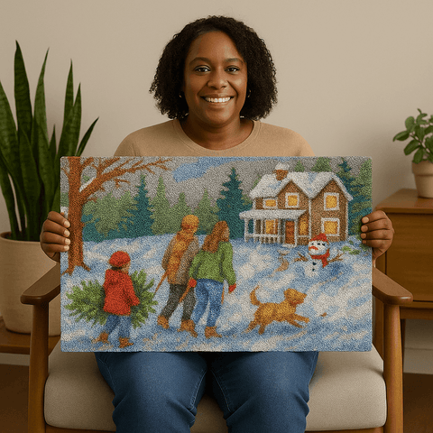 Home for Christmas - (33x23in - 85x60cm) - DIY Latch Hook Kit