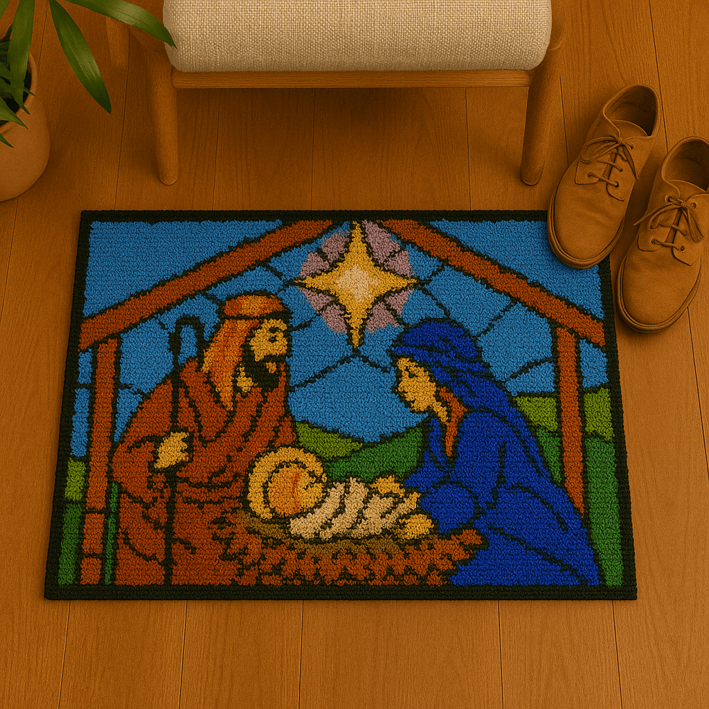 Birth of Christ - (33x23in - 85x60cm) - DIY Latch Hook Kit