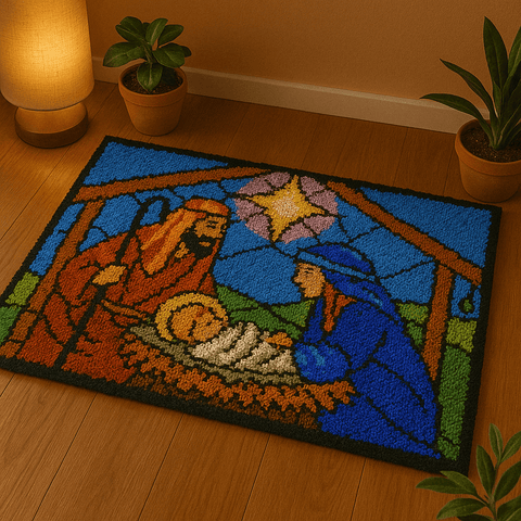 Birth of Christ - (33x23in - 85x60cm) - DIY Latch Hook Kit