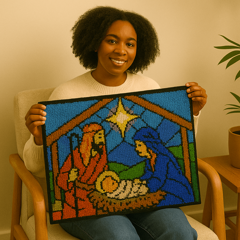 Birth of Christ - (33x23in - 85x60cm) - DIY Latch Hook Kit