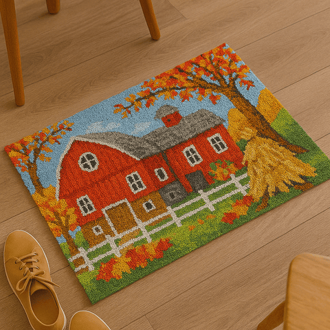 Red Barn - (33x23in - 85x60cm) - DIY Latch Hook Kit