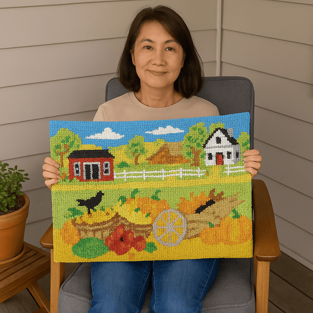 Country Farm - (33x23in - 85x60cm) - DIY Latch Hook Kit