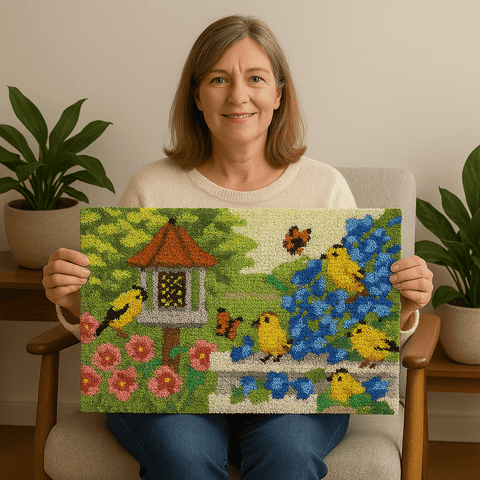 Birdhouse - (33x23in - 85x60cm) - DIY Latch Hook Kit