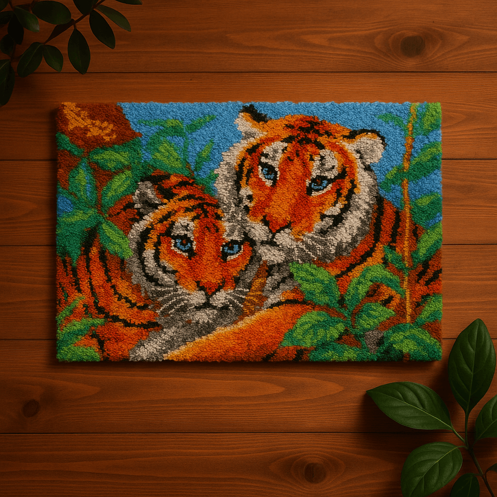 Tiger Parents - (33x23in - 85x60cm) - DIY Latch Hook Kit