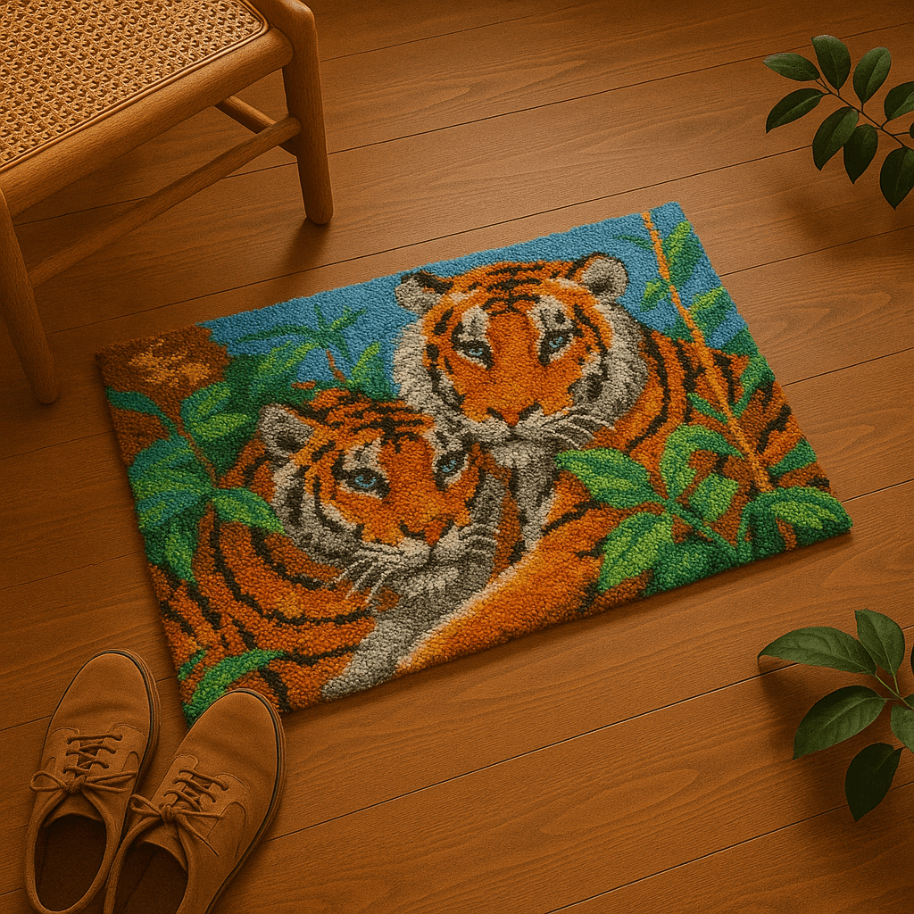 Tiger Parents - (33x23in - 85x60cm) - DIY Latch Hook Kit