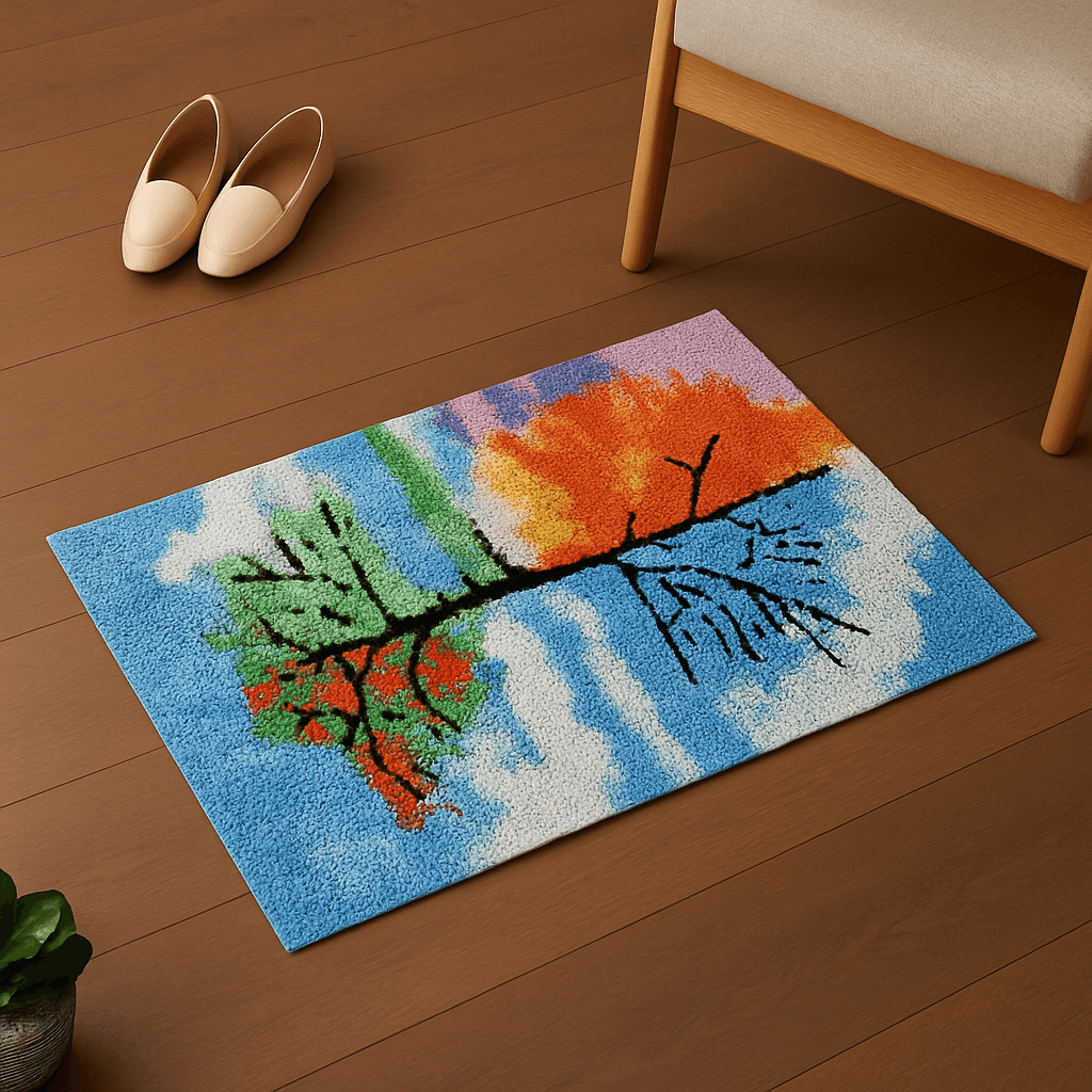 Season Trees - (23x33in - 60x85cm) - DIY Latch Hook Kit