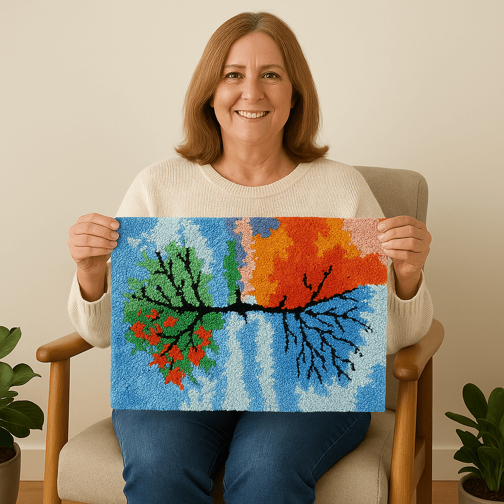 Season Trees - (23x33in - 60x85cm) - DIY Latch Hook Kit