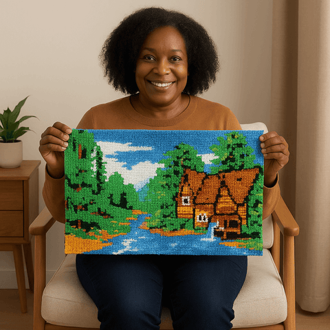 Calm River - (33x23in - 85x60cm) - DIY Latch Hook Kit