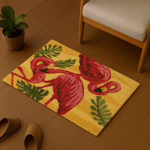 Flamingo Rug - (16x20in - 40x50cm) - DIY Latch Hook Kit