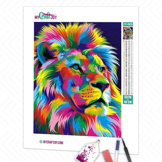 Colorful Lion - DIY Diamond Painting Kit