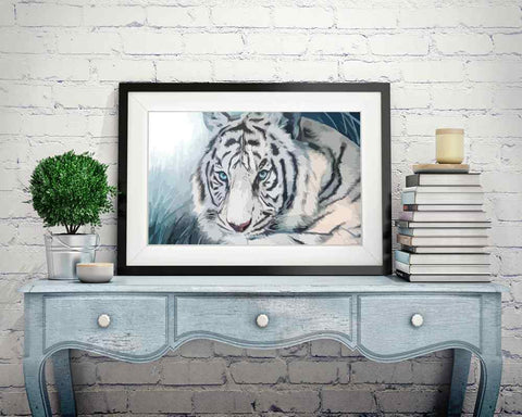 White Tiger - DIY Diamond Painting Kit