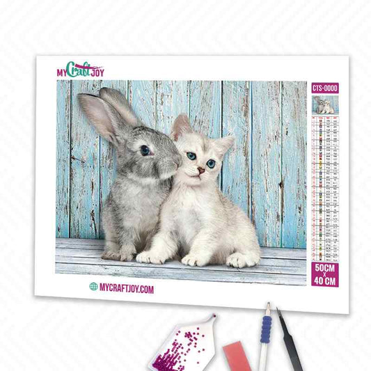 Rabbit and Cat - DIY Diamond Painting Kit