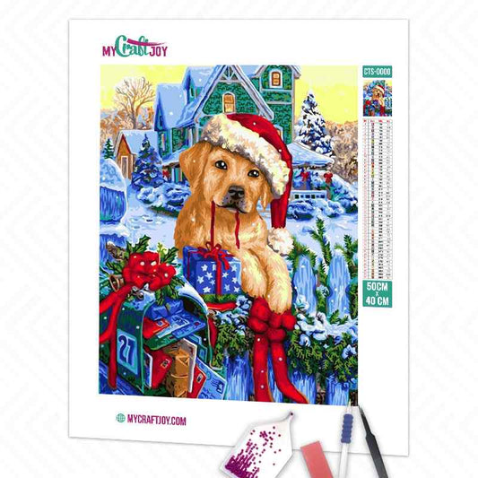 Holiday Dog - DIY Diamond Painting Kit