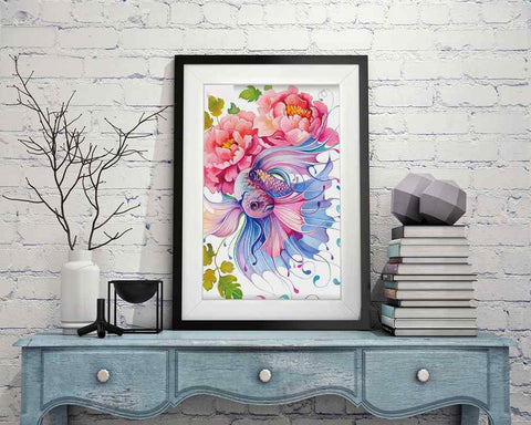 Flower and Fish - DIY Diamond Painting Kit