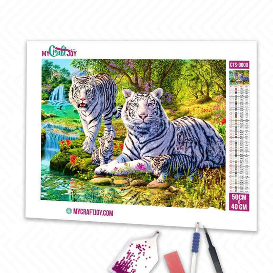 White Tigers - DIY Diamond Painting Kit