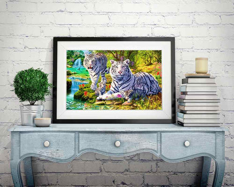 White Tigers - DIY Diamond Painting Kit