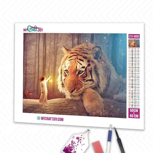 Tiger and fairy - DIY Diamond Painting Kit