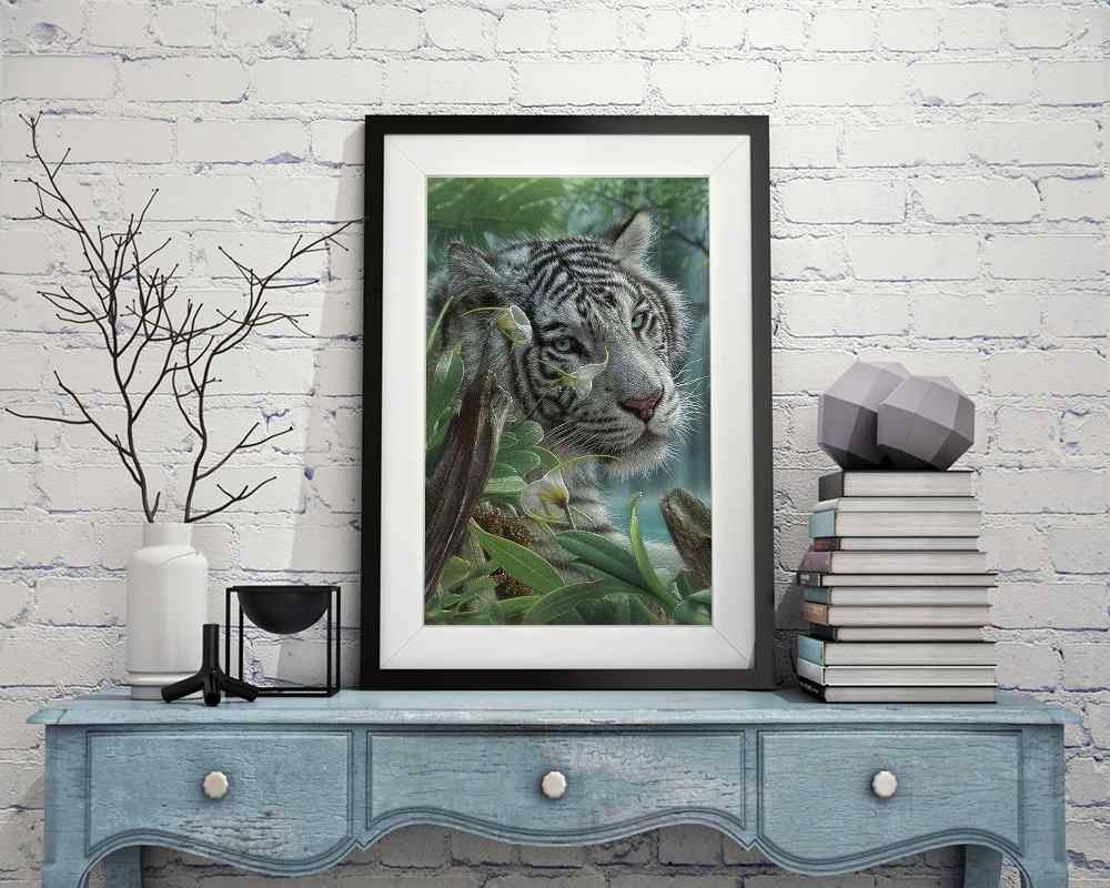White Tiger - DIY Diamond Painting Kit