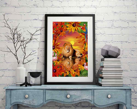 Lion and Birds - DIY Diamond Painting Kit