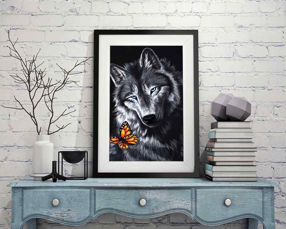 Wolf and Butterfly - DIY Diamond Painting Kit