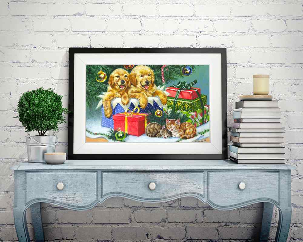 Christmas Puppies - DIY Diamond Painting Kit