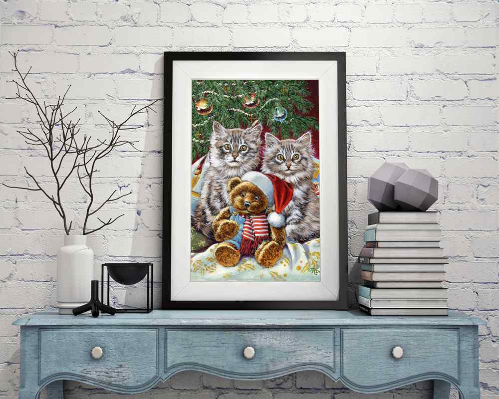 Christmas Kitties - DIY Diamond Painting Kit