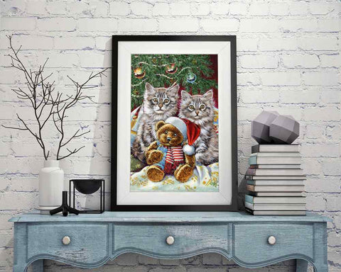 Christmas Kitties - DIY Diamond Painting Kit