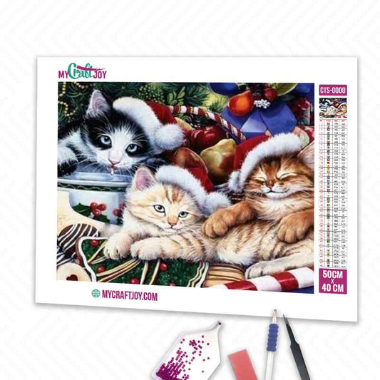 New Years Cats - DIY Diamond Painting Kit