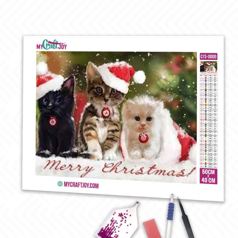 New Years Cats - DIY Diamond Painting Kit