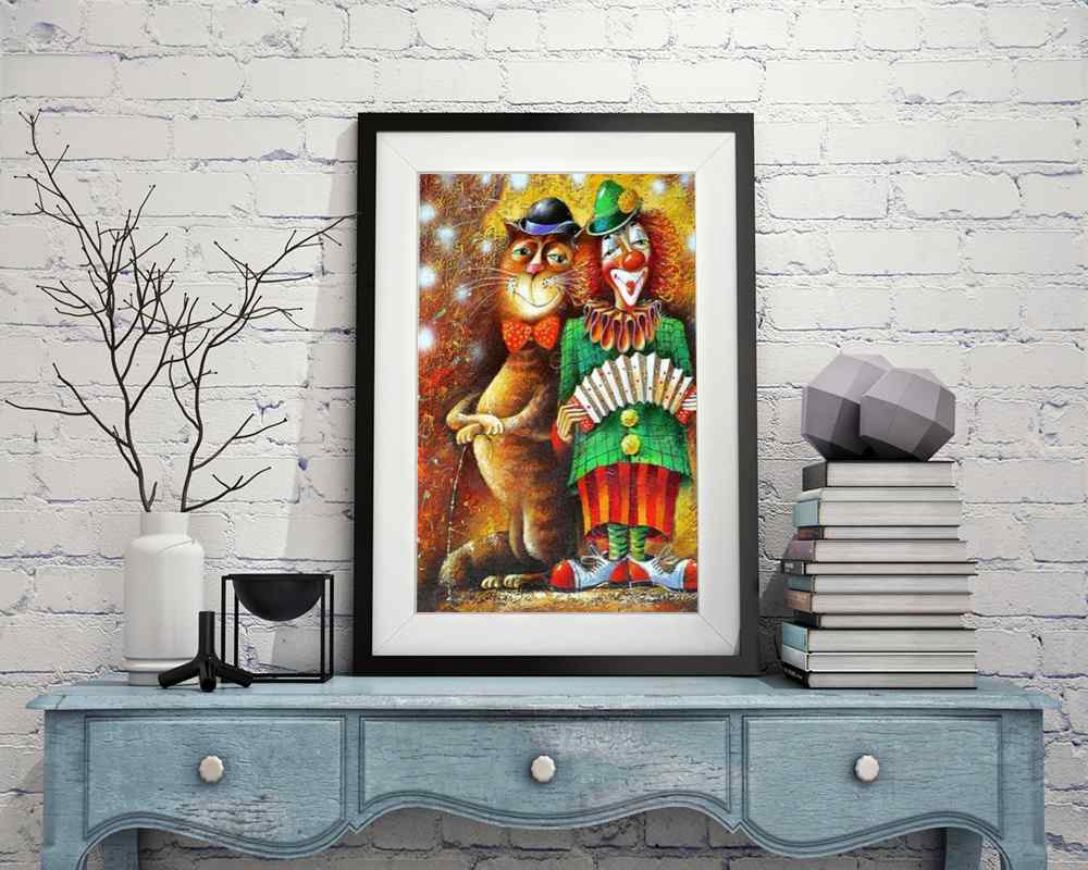 Clown and Cat - DIY Diamond Painting Kit